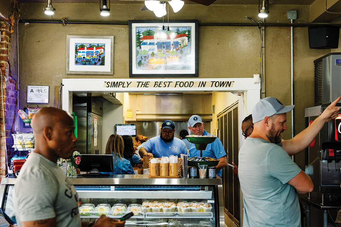 View into the counter at Merritt's Grill