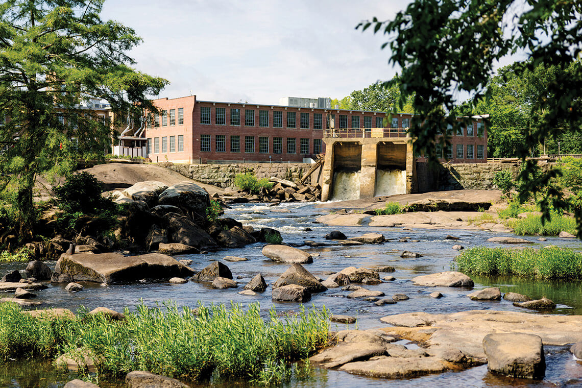Old mill factory adjacent to the Tar River