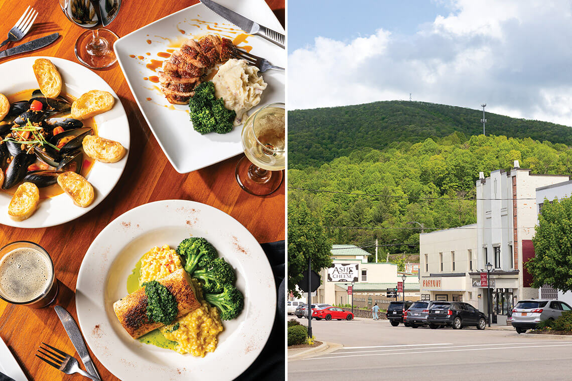 Entrees at Craft Bistro in West Jefferson and the downtown thoroughfare 