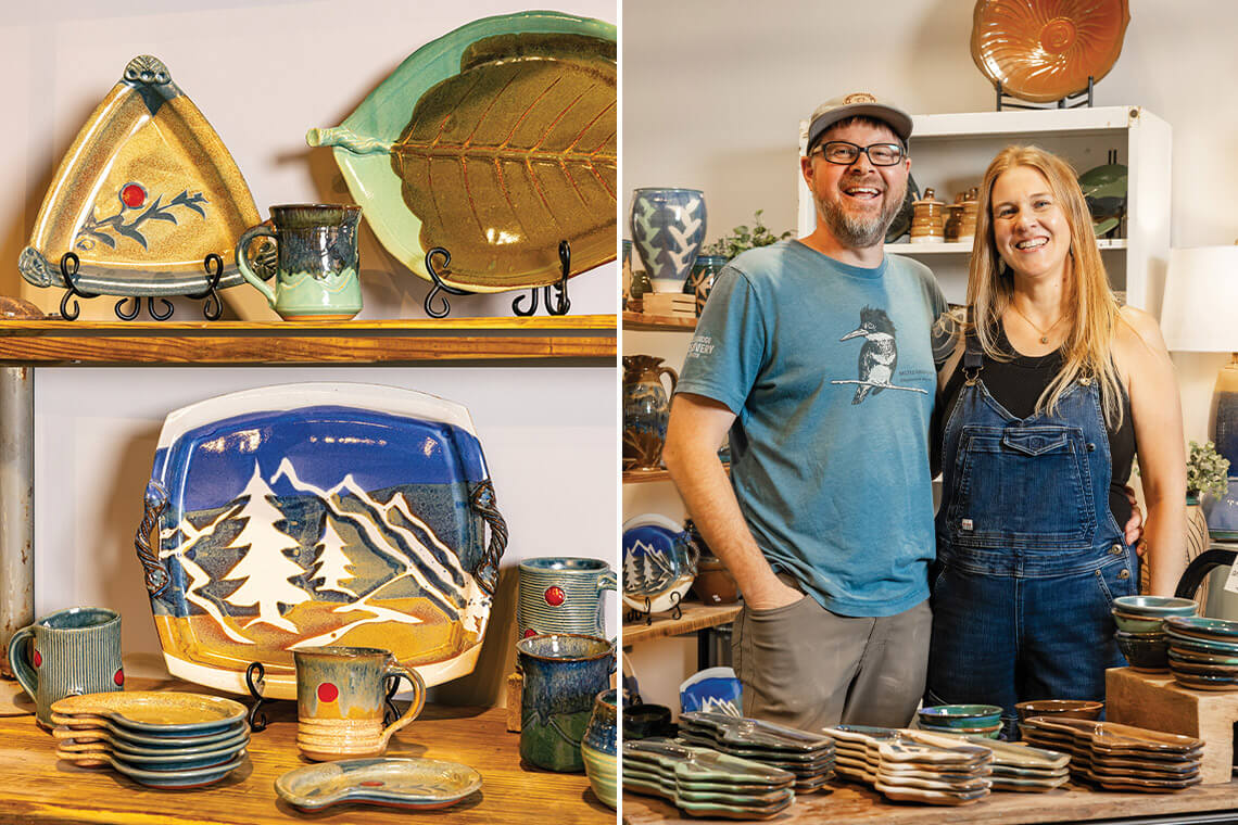 Nate and Ashley Fields in their gallery in West Jefferson