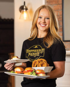 Emeri Wright at work at Southern Porch