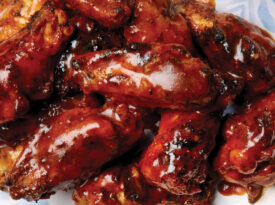 Glazed barbecue chicken wings