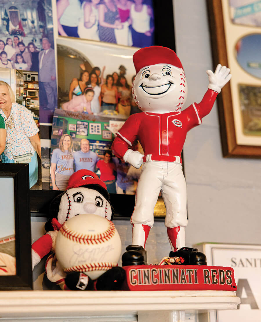 Baseball figurines and memorabilia at Three Chopt Sandwich Shoppe
