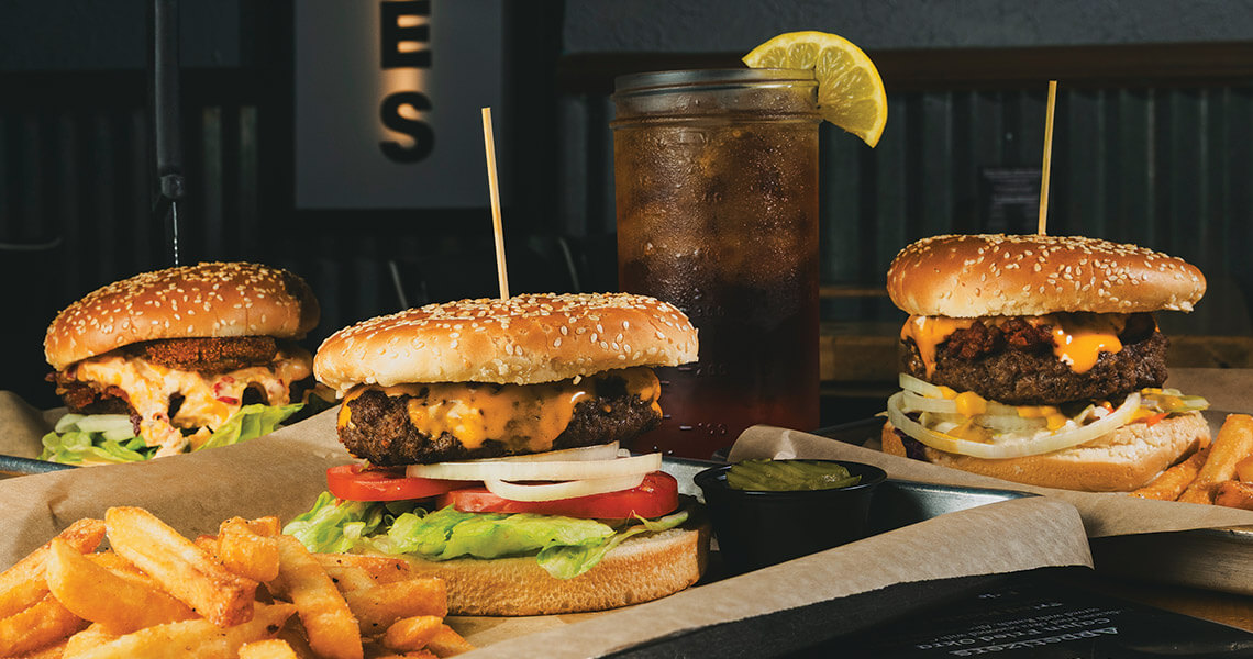 Assorted burgers from Winnie's Tavern