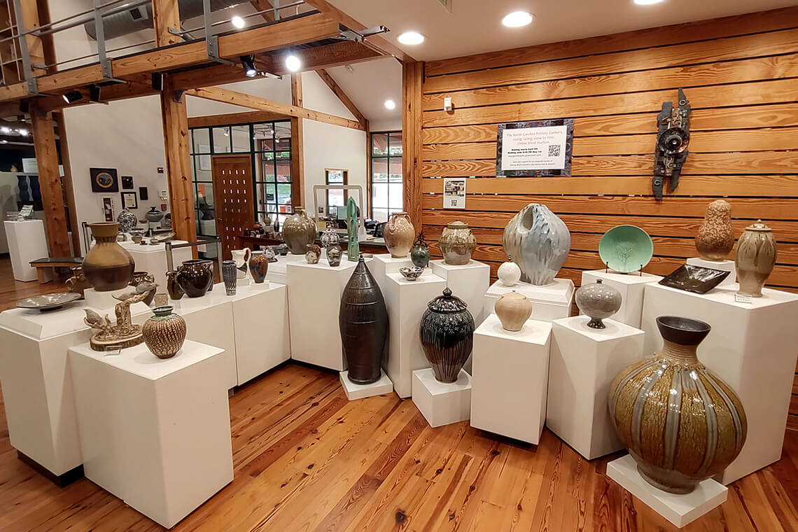 Pieces at the North Carolina Pottery Center in Seagrove