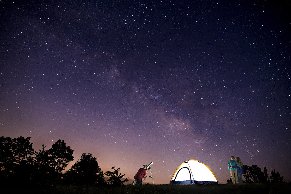 Campers at Pisgah Astronomical Research Institute, also known as PARI