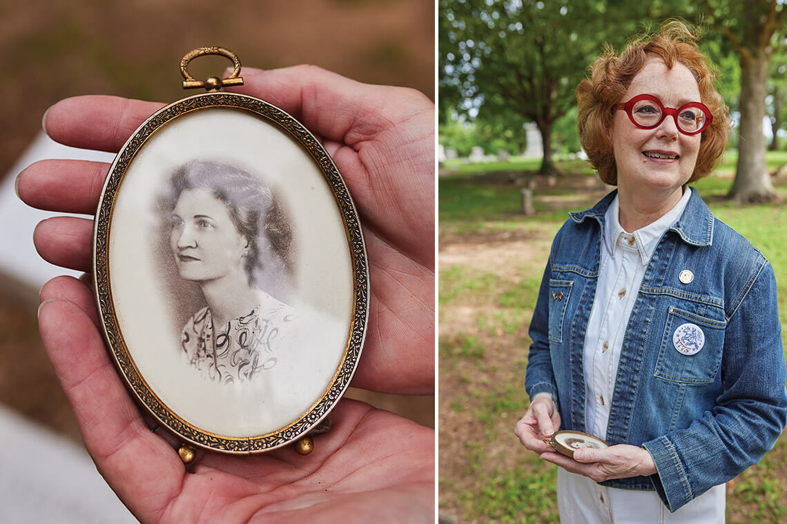 Laura Allred and a picture of her paternal grandmother