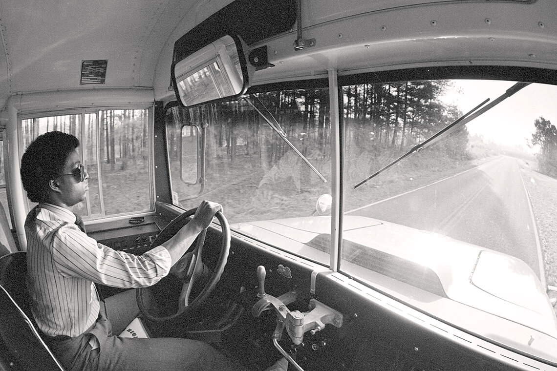 Student bus driver in 1983