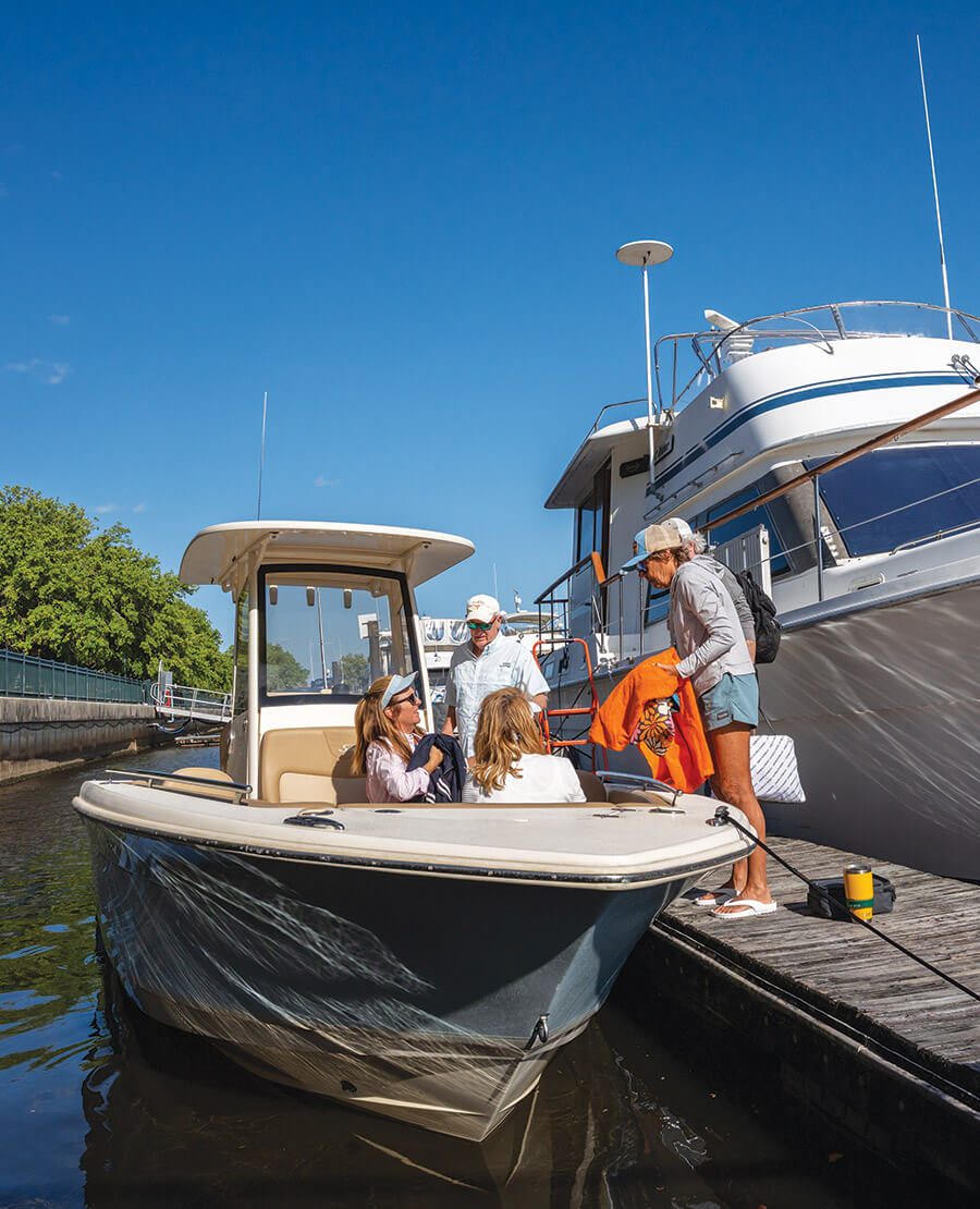 The Nickenses and their friends aboard Rough Draft