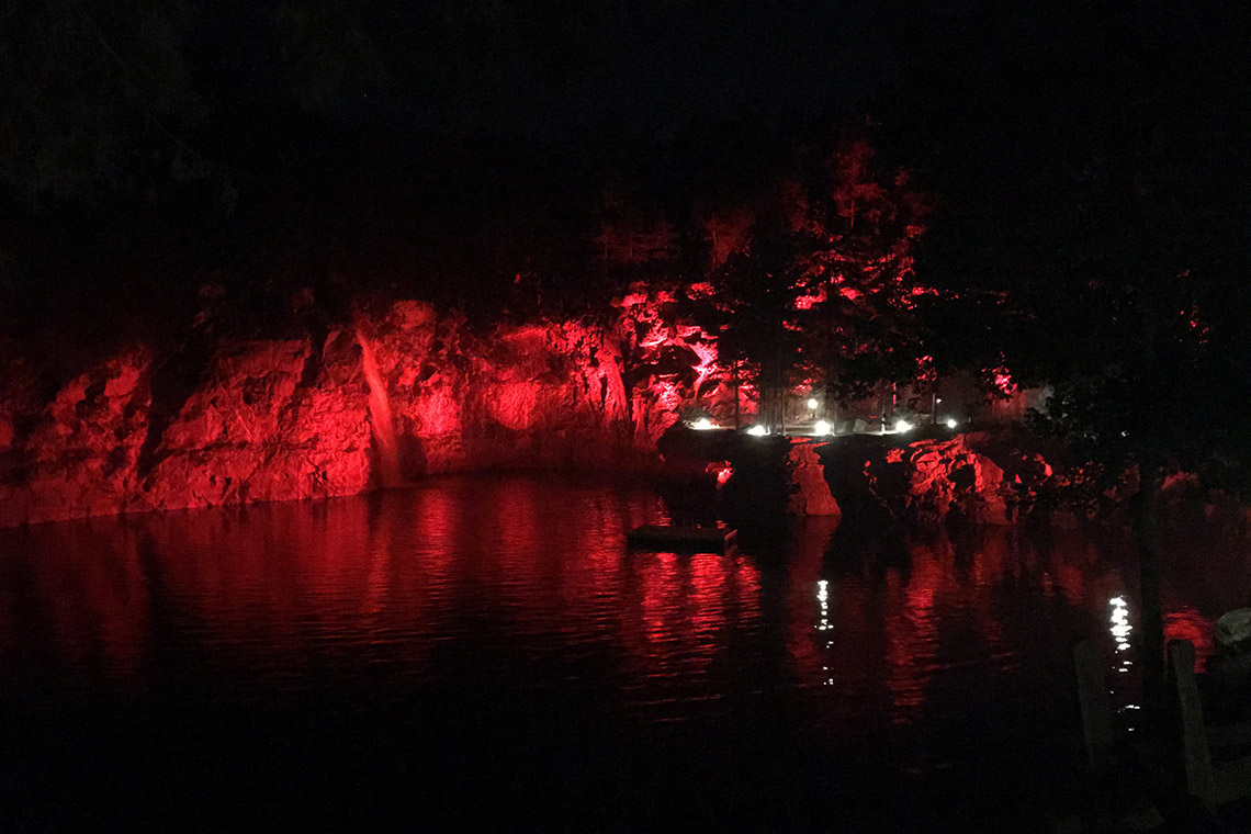 Eerie red light at Carrigan Farms in Mooresville, NC