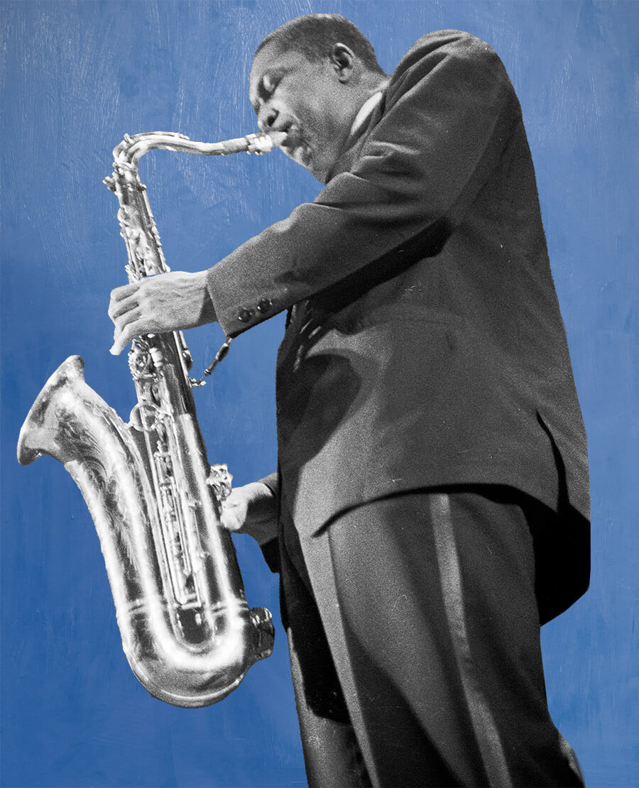 John Coltrane and his saxophone