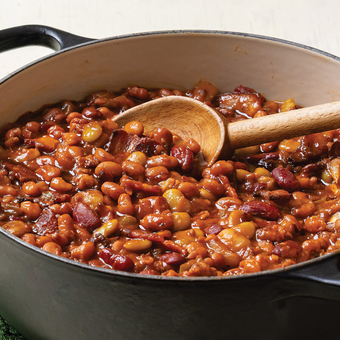 Pot of smoky beans