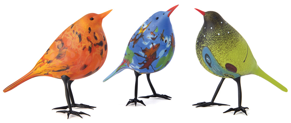 Bird sculptures made by Shane Fero