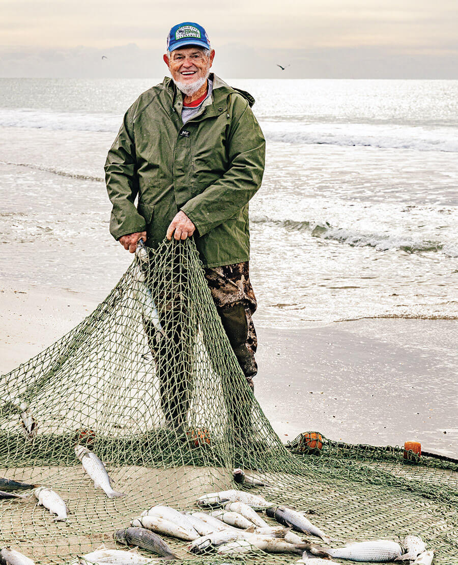 Neal Smith with a seine net