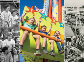 People riding rides at the North Carolina State Fair