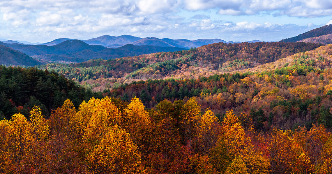 Scenic mountain views in Cherokee, NC