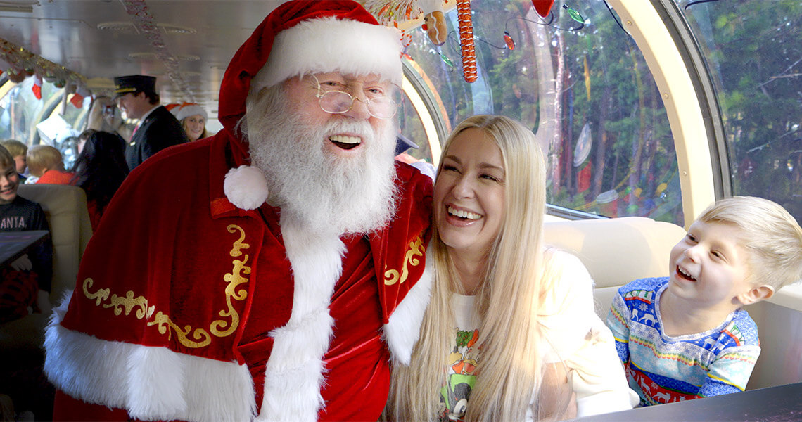 People on the Polar Express Christmas train