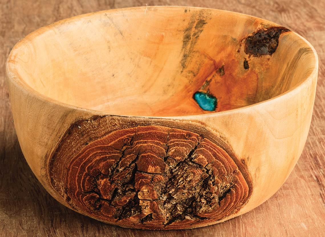 Wooden bowl carved by Louise Butler