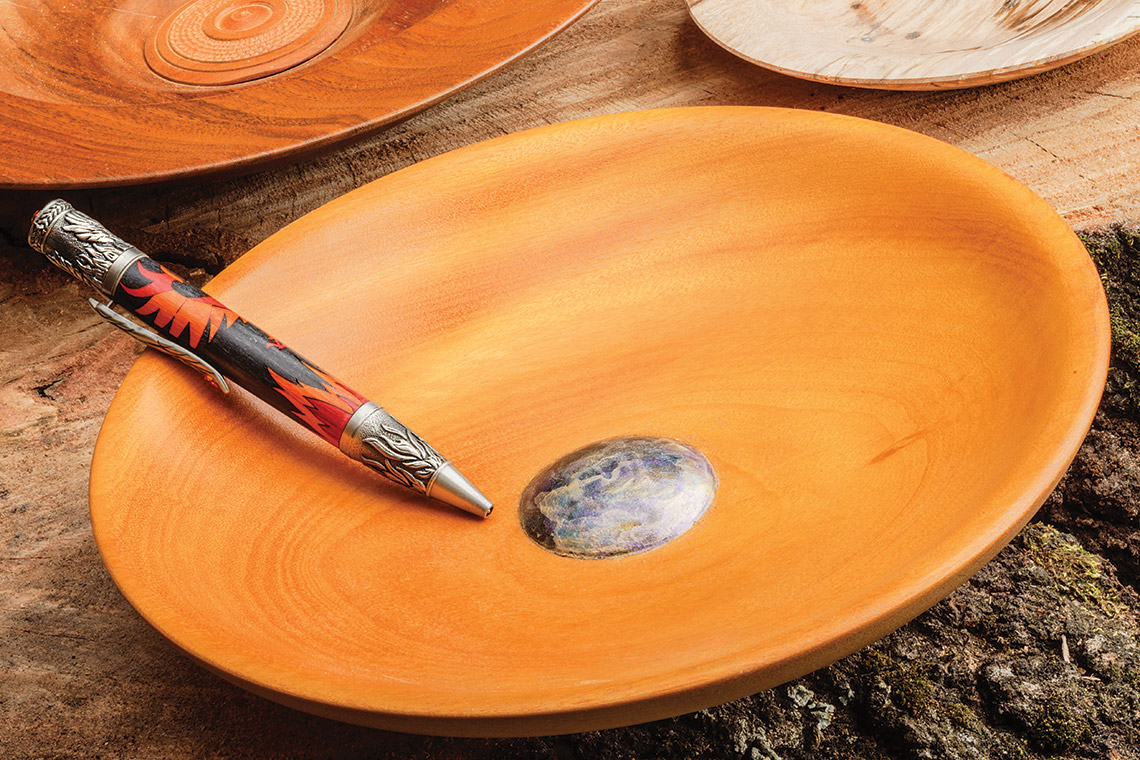 One of Butler's wooden bowls