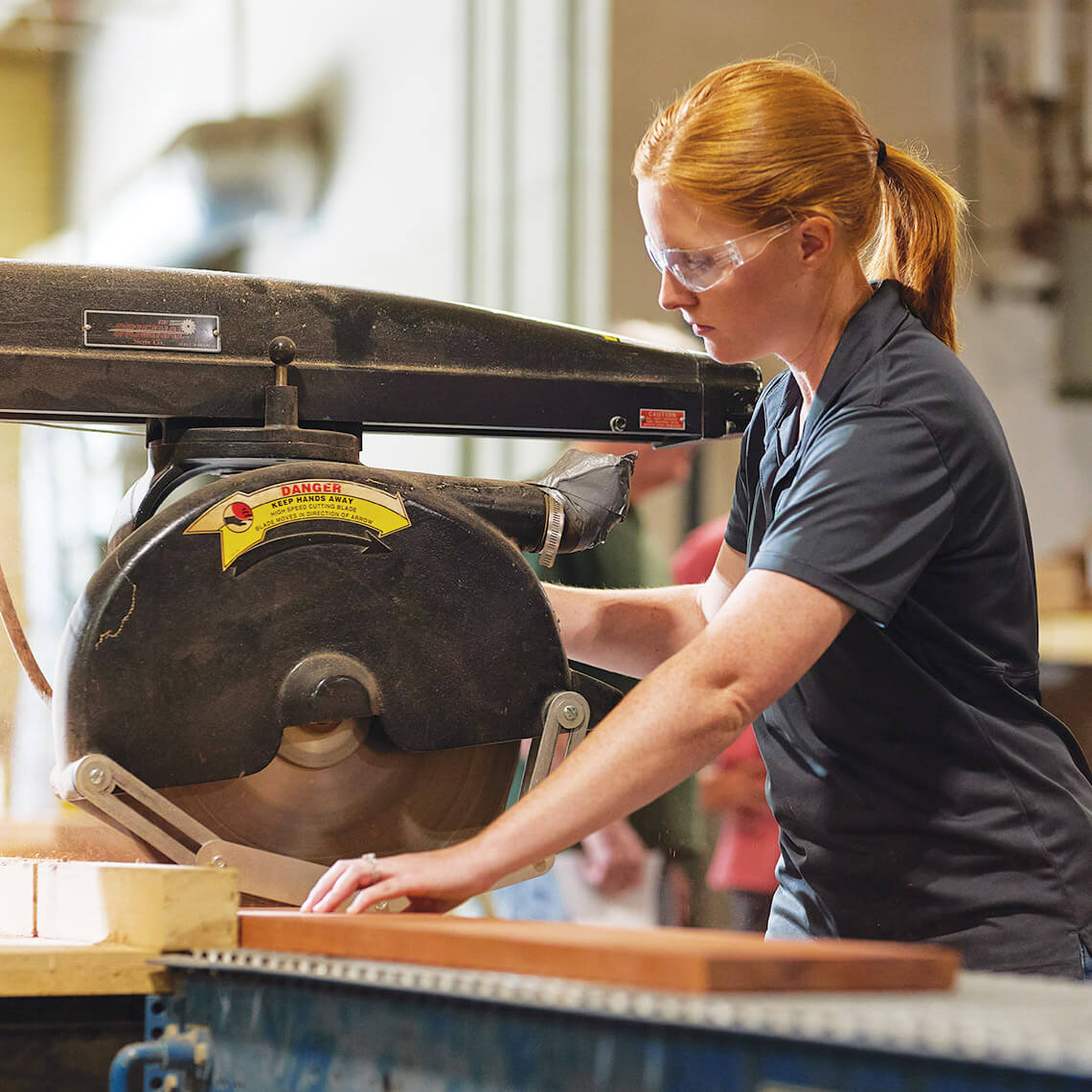Helen operates a sawmill at The Hardware Store of North Carolina's Salisbury location