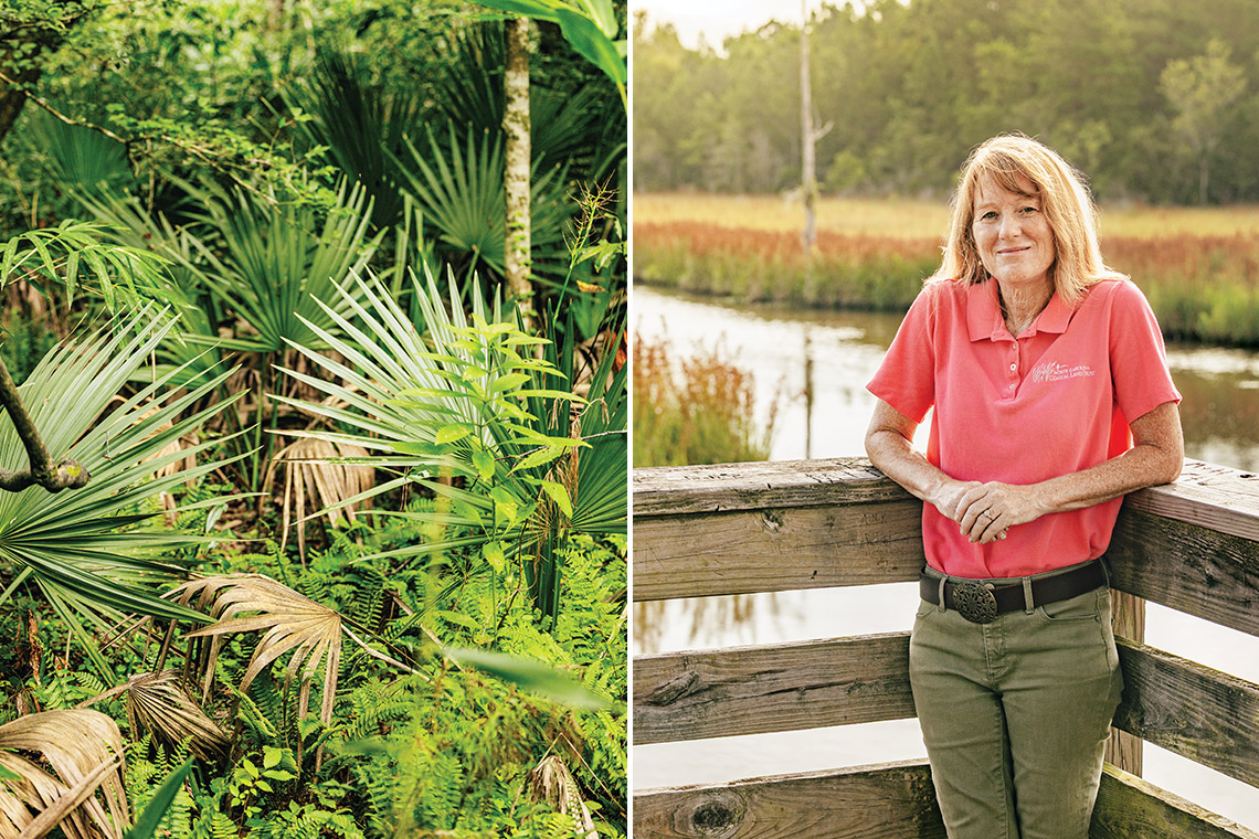 Janice Allen and palmetto fronds