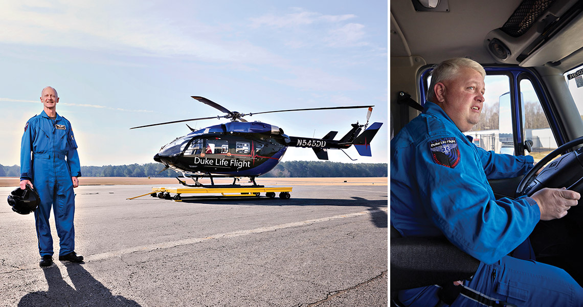 Cory Alderman and Patrick Falvey with Duke Life Flight