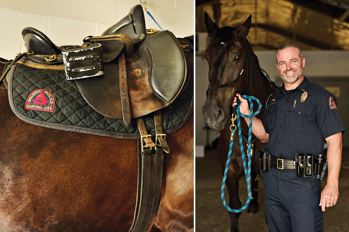 Officer Lt. David Davis and his horse, Willow.