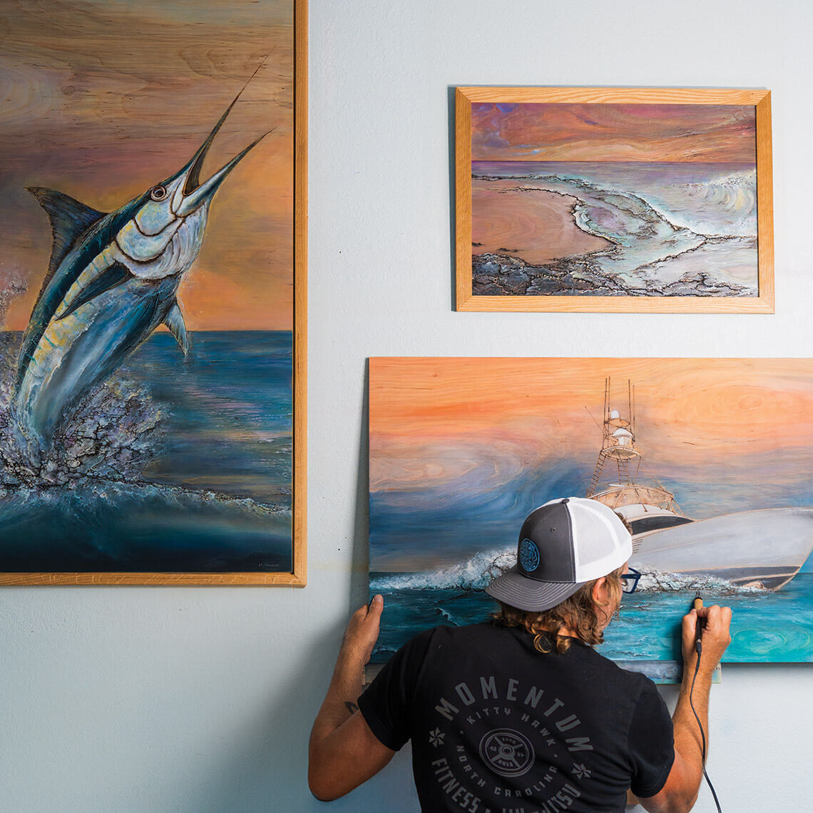 Noah Snyder carving his images