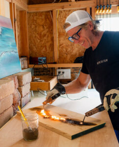 Noah Snyder in his Kitty Hawk workshop