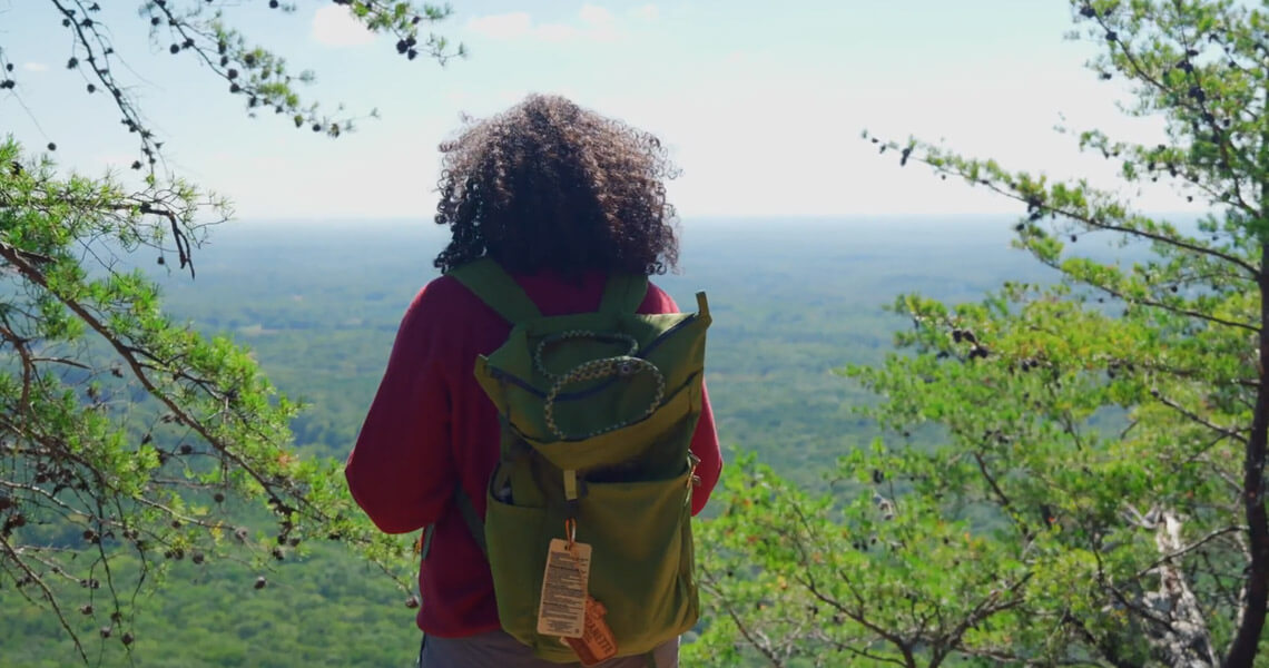 Vivianette Ortiz looks out from Crowders Mountain
