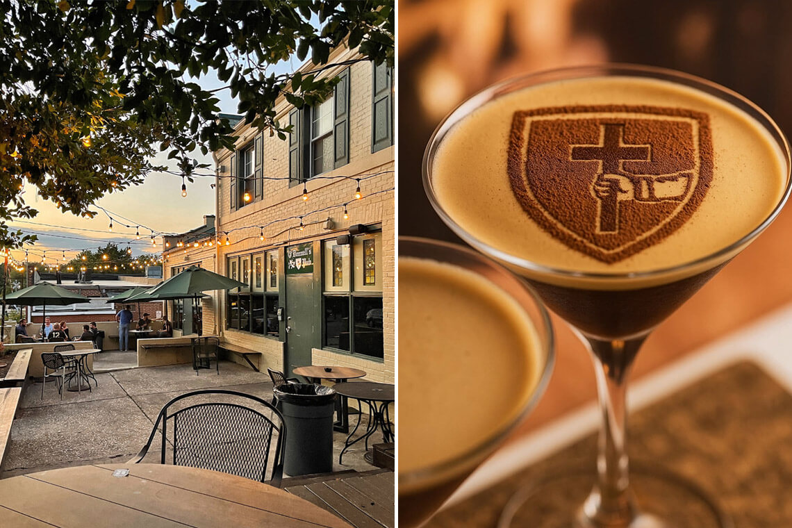 Patio and espresso martini at O'Donnells