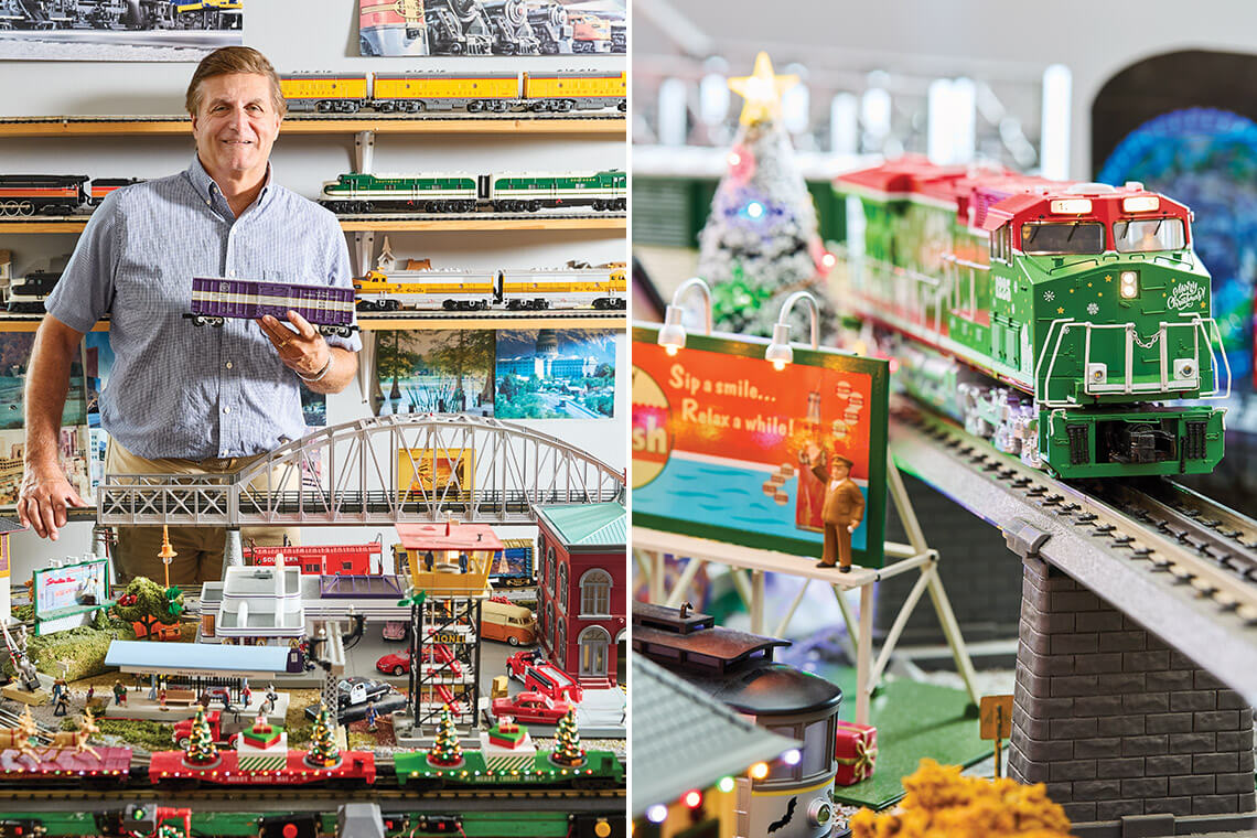 Jeff Konczal and model trains at Train Loft
