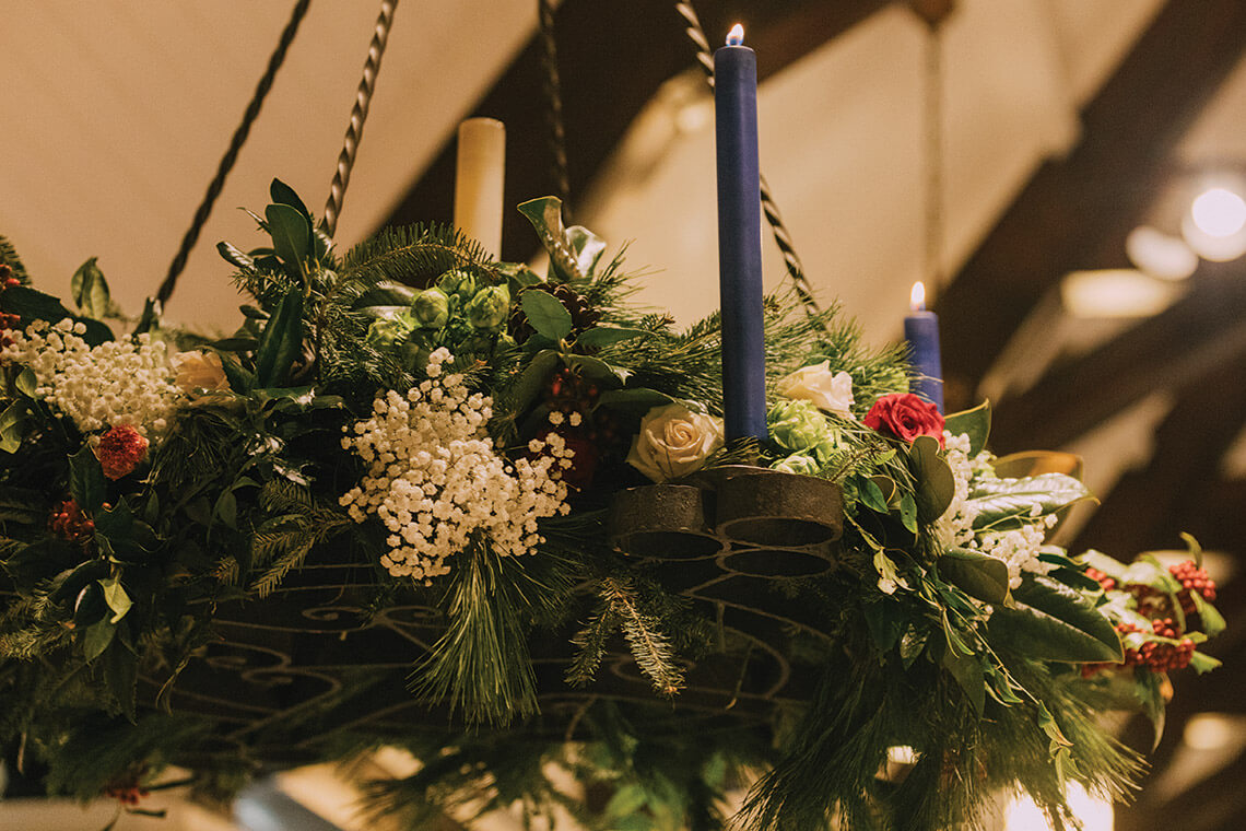 The Advent wreath hanging in the sanctuary at St. Martin Episcopal Church