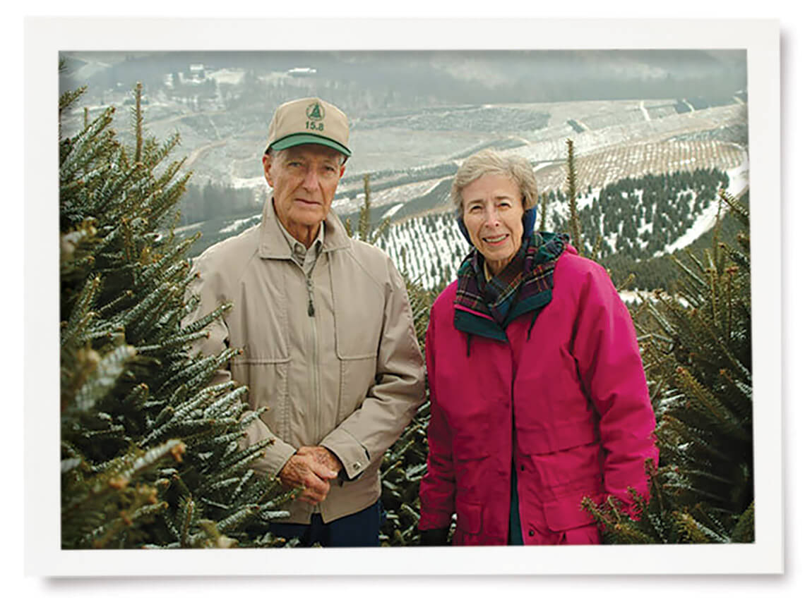 Sam and Margaret Cartner with their Christmas tree farm