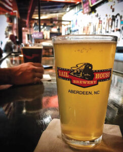 Pint of beer at Railhouse Brewery