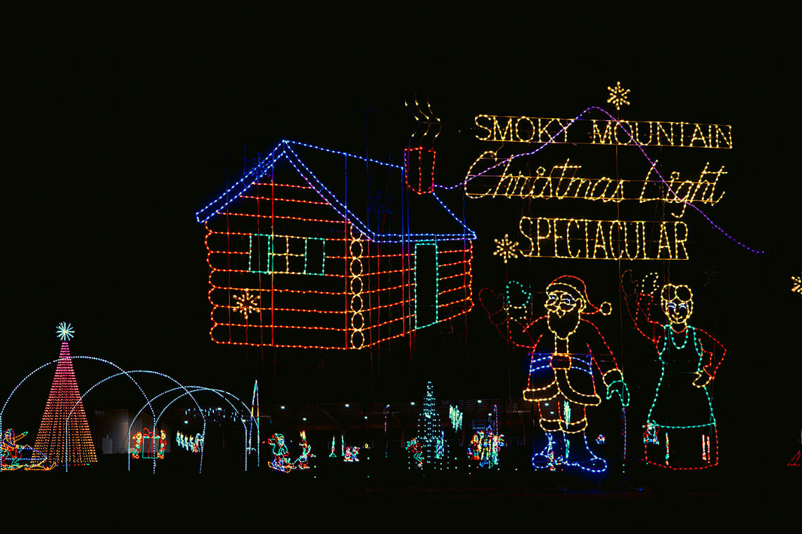 Light show at the Smoky Mountain Christmas Light Spectacular