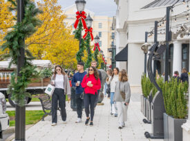 People walking around Phillips Place at SouthPark