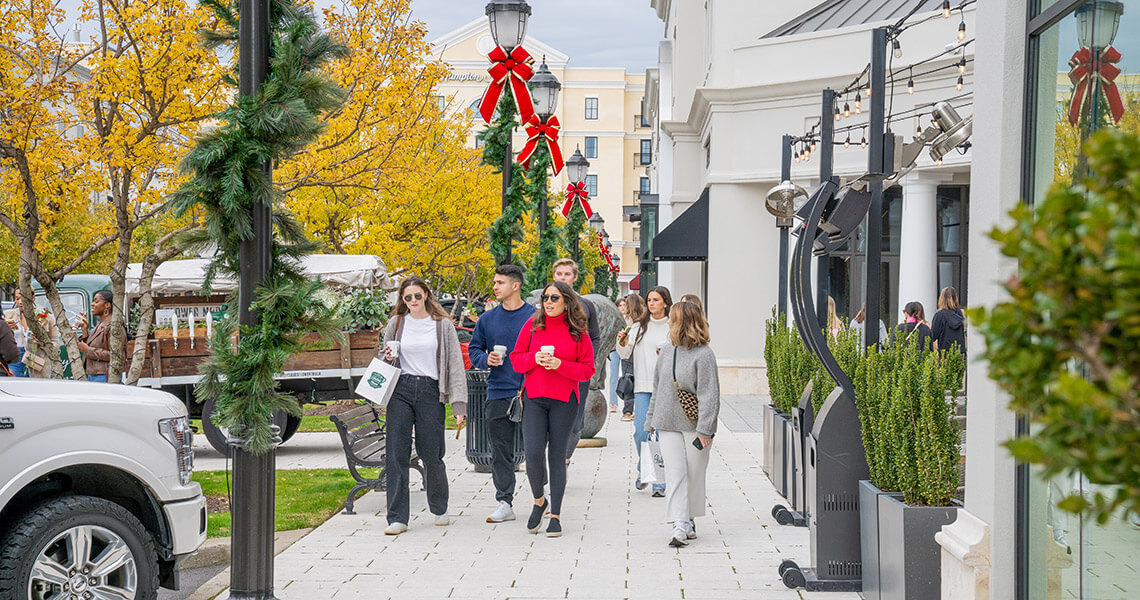 People walking around Phillips Place at SouthPark