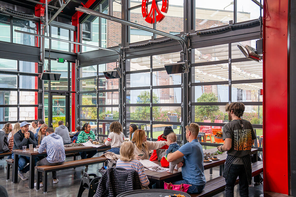 Interior tables at Suffolk Punch in SouthPark