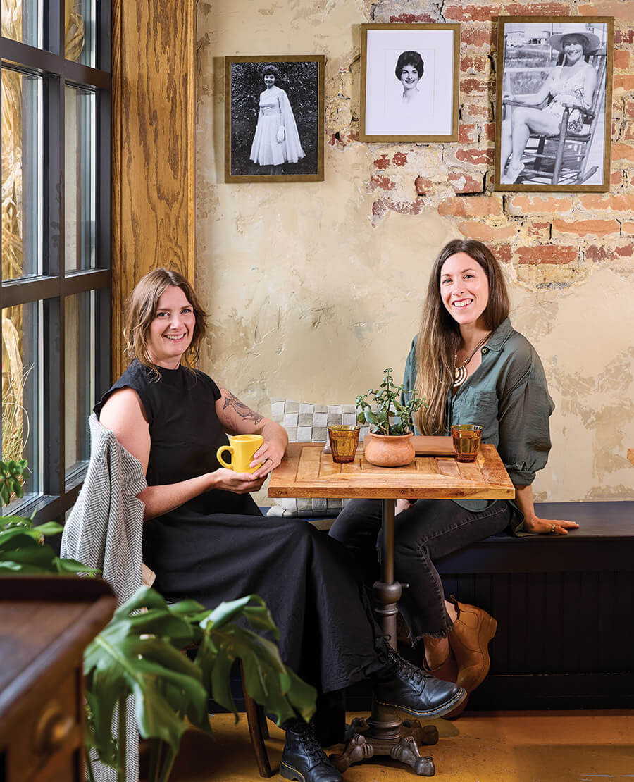 Sarah DeShields and Meris Gantt at the table at Betty's Biscuits in Boone