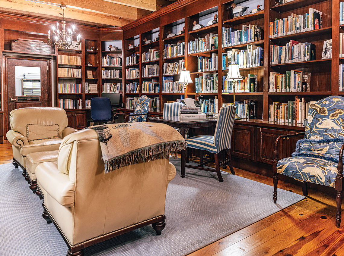 The library at the Core Sound Waterfowl Museum
