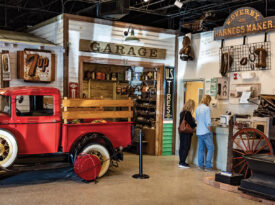 Old vehicles exhibited in the Fayetteville History Museum