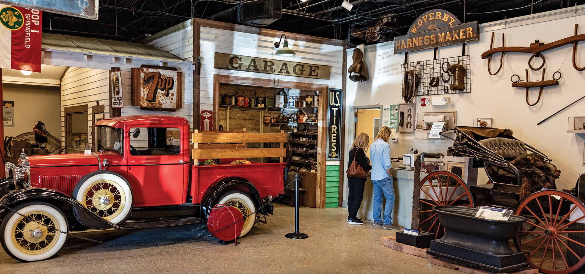 Old vehicles exhibited in the Fayetteville History Museum