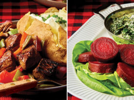 Beef tips and pickled beets salad