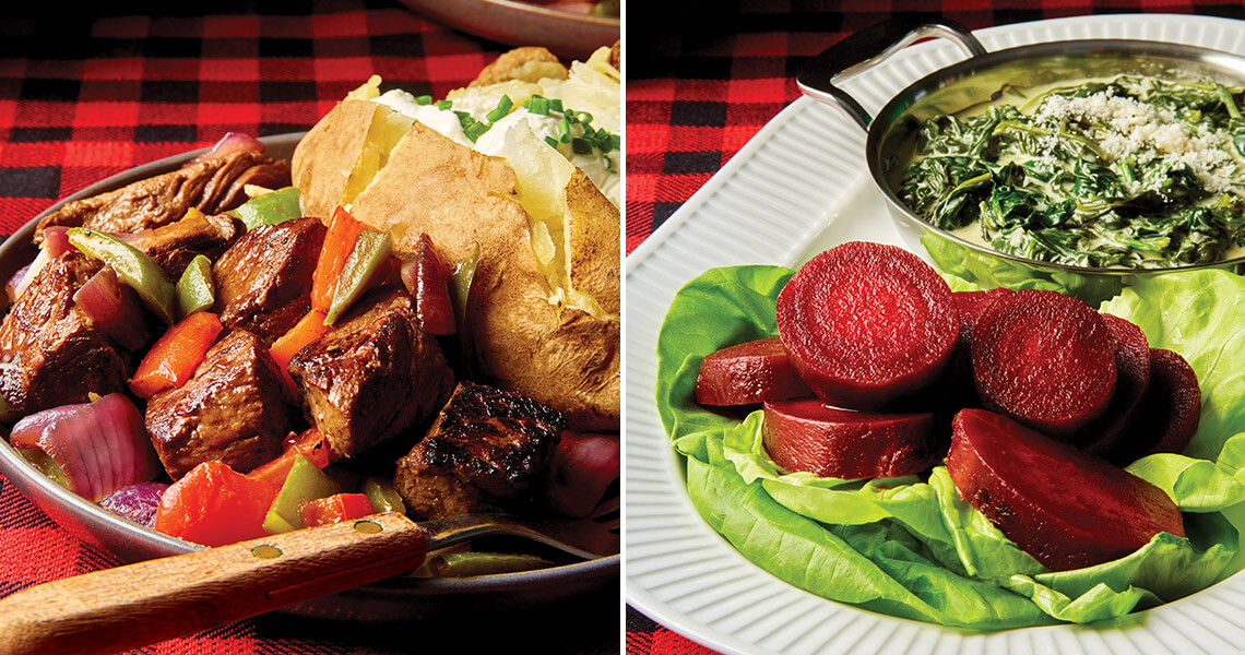 Beef tips and pickled beets salad