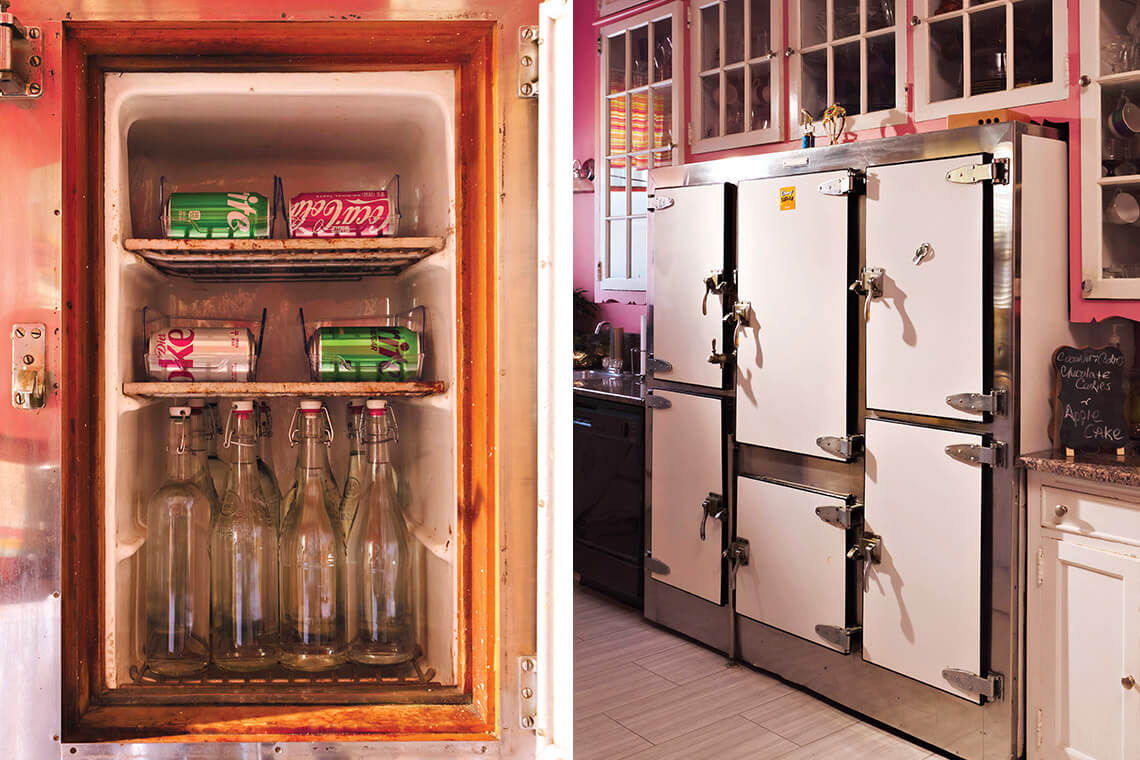 Vintage icebox refrigerator at Morehead Manor
