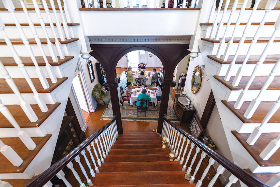 Double staircase at the Royster House