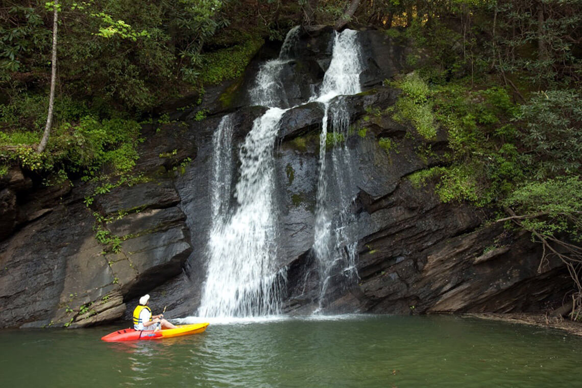 Kayaker in Lake Jocassee