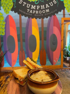 Soup and sandwich at Stumphaus Taproom 