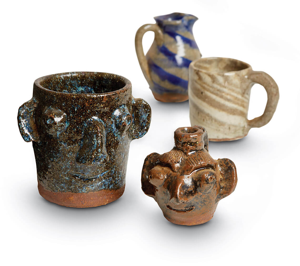 Clay pieces by Burlon Craig